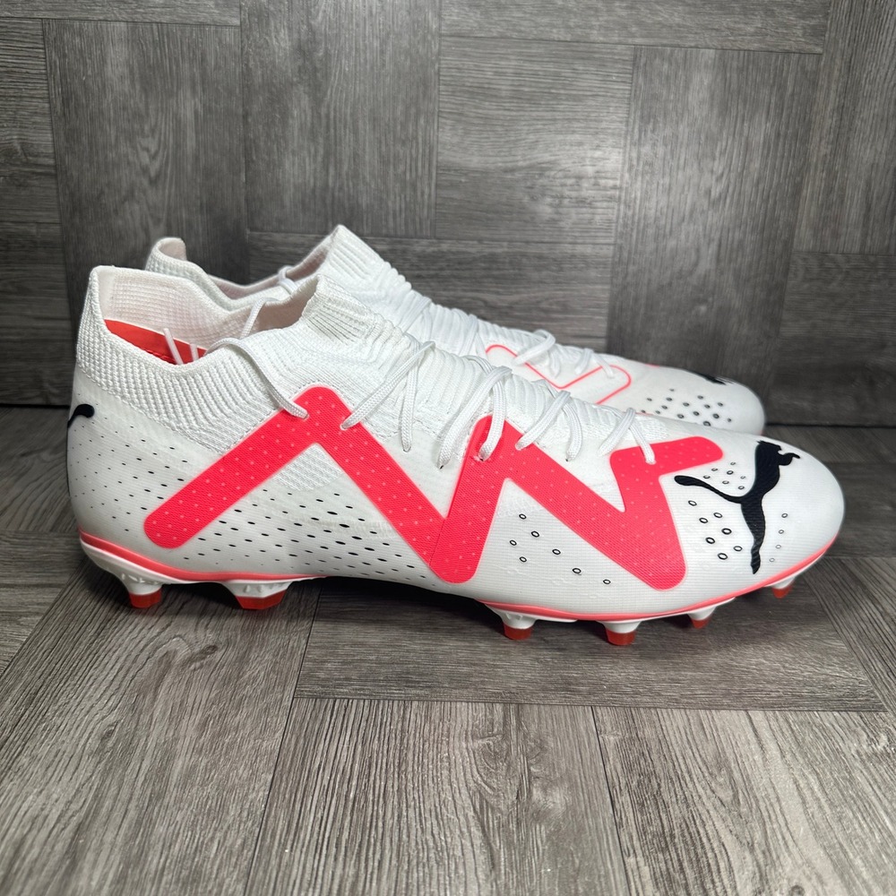 Puma Soccer Cleats Future Match FG/AG Mens 12 White Red 107370-01 NEW